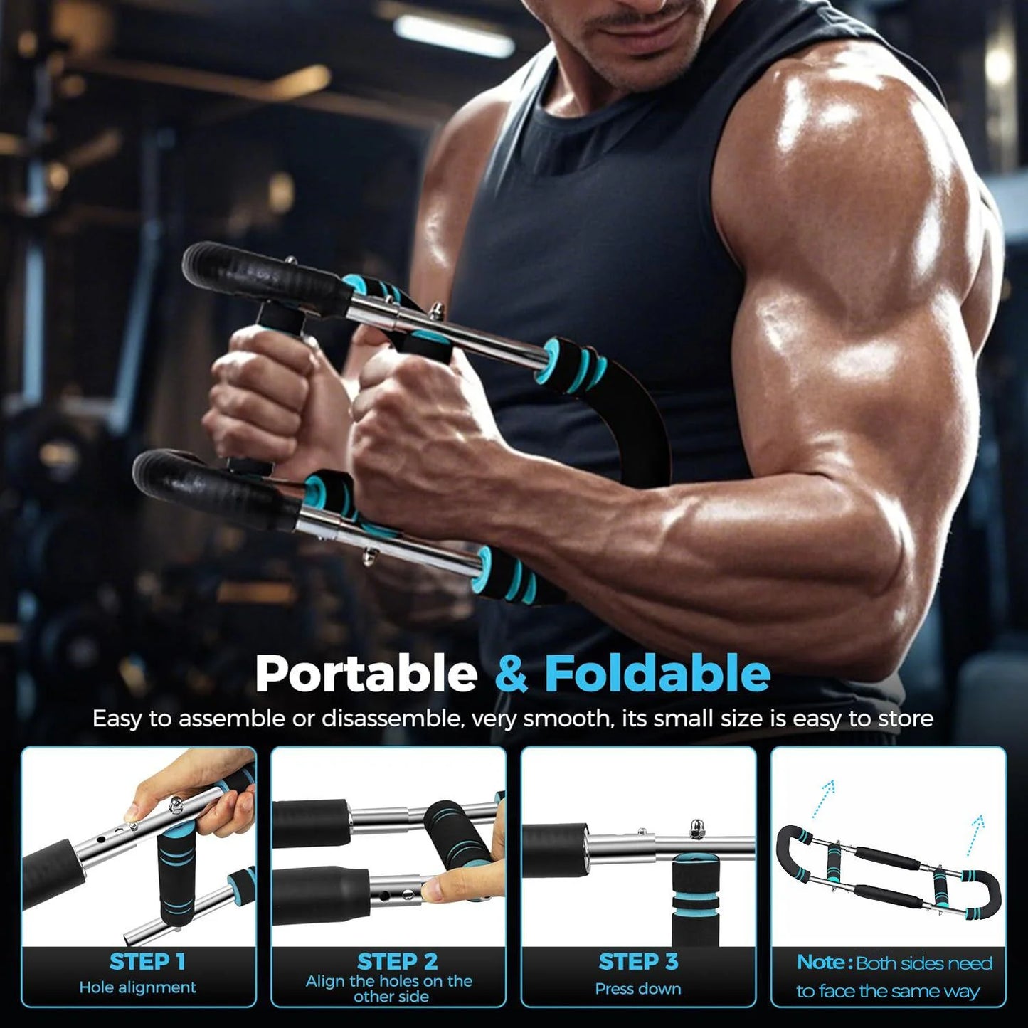 Twister Arm Trainer - Adjustable Chest Workout Equipment and Grip Strength Trainer for Men