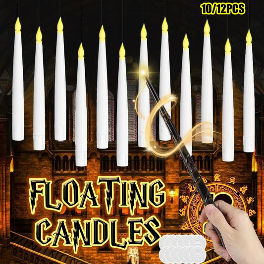 Halloween Floating LED Candles with Magic Wand – Flameless Decor