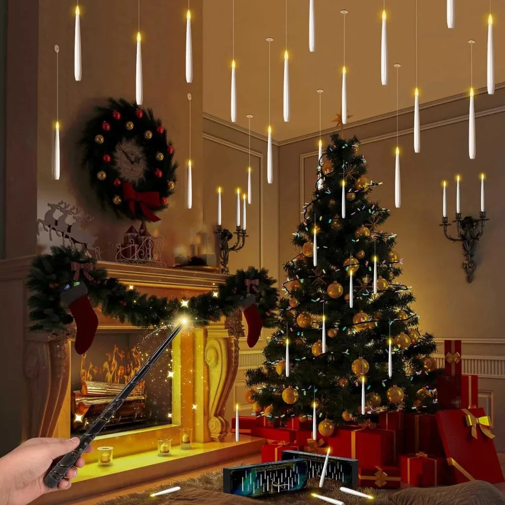Halloween Floating LED Candles with Magic Wand – Flameless Decor