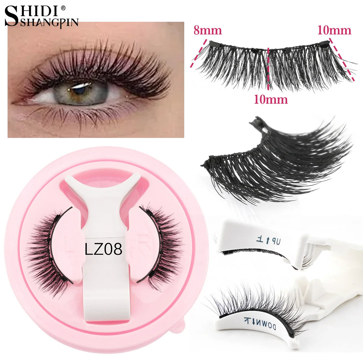 Magnetic Eyelash Set - Reusable Natural False Eyelashes and Magnetic Tweezers