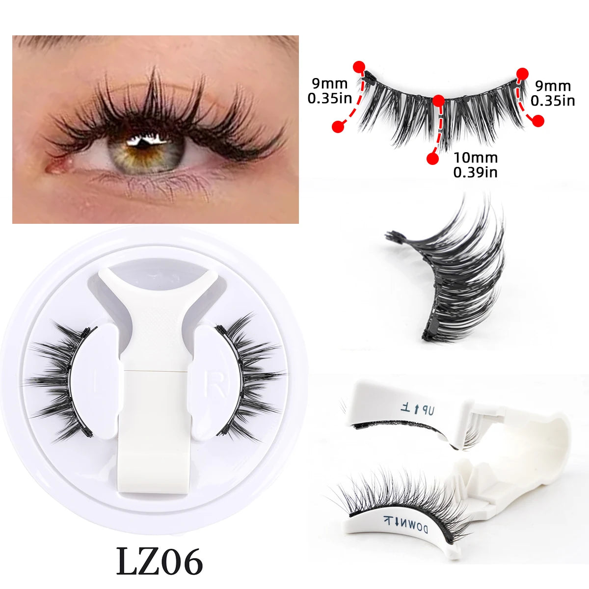 Magnetic Eyelash Set - Reusable Natural False Eyelashes and Magnetic Tweezers