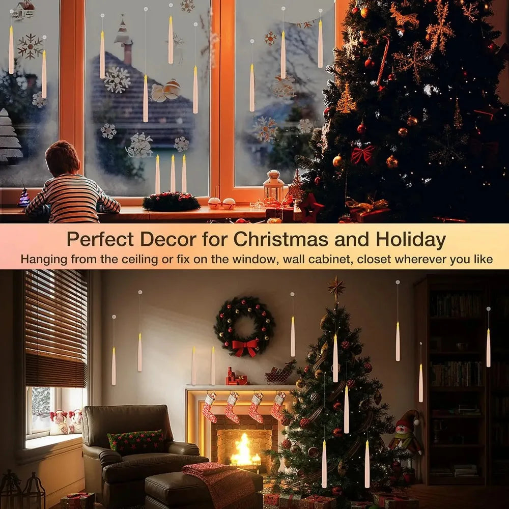 Halloween Floating LED Candles with Magic Wand – Flameless Decor